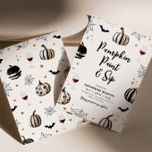 Pumpkin Paint und Sip Adult Halloween Wine Party Einladung