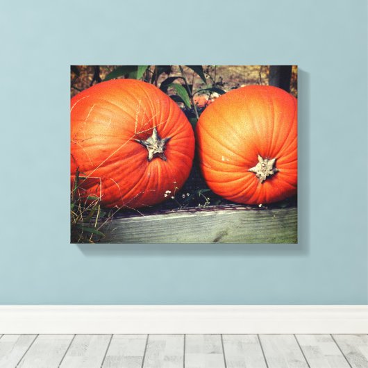 Pumpkin Pair Fall Leinwanddruck (Insitu (Holzboden))