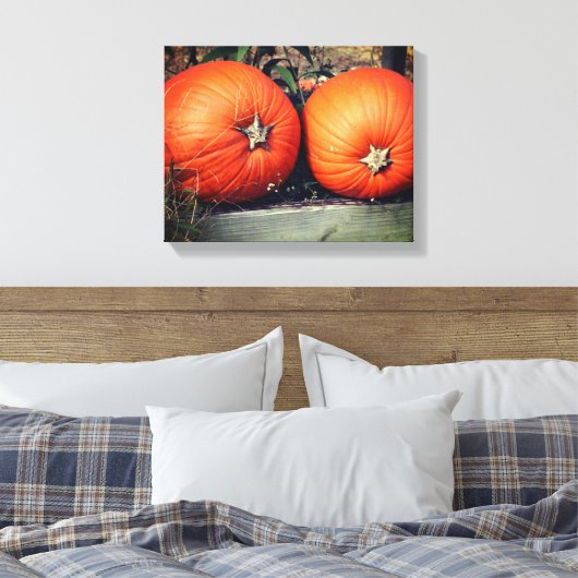 Pumpkin Pair Fall Leinwanddruck (Insitu (Schlafzimmer))