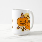 Pumpkin Pals - Kawaii Halloween Kaffeetasse (VorderseiteRechts)