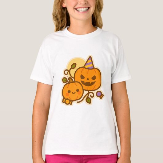 Pumpkin Pals - Kawaii Halloween T-Shirt (Vorderseite)