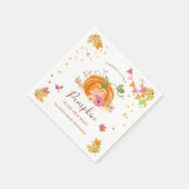 Pumpkin Paper Napkin Fall Babydusche Girl Pink Serviette (Ecke)