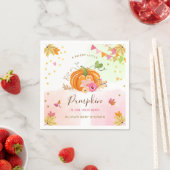 Pumpkin Paper Napkin Fall Babydusche Girl Pink Serviette (Beispiel)