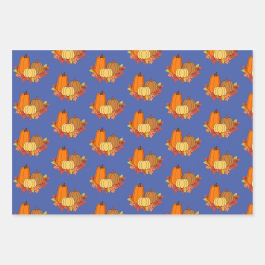 Pumpkin Papers Wrapping Paper Flat Sheet Set von 3 Geschenkpapier Set (Vorderseite 3)