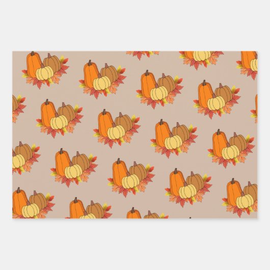 Pumpkin Papers Wrapping Paper Flat Sheet Set von 3 Geschenkpapier Set (Vorderseite 2)