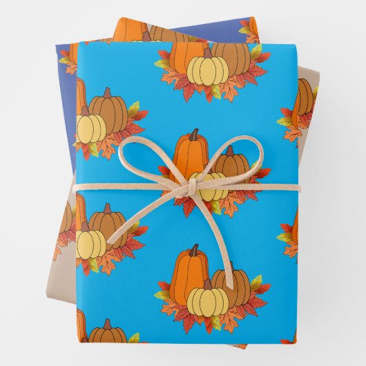Pumpkin Papers Wrapping Paper Flat Sheet Set von 3 Geschenkpapier Set (Beispiel)