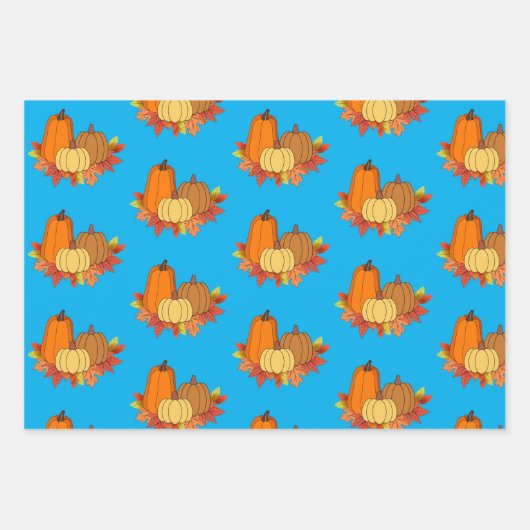 Pumpkin Papers Wrapping Paper Flat Sheet Set von 3 Geschenkpapier Set (Vorderseite)