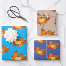 Pumpkin Papers Wrapping Paper Flat Sheet Set von 3