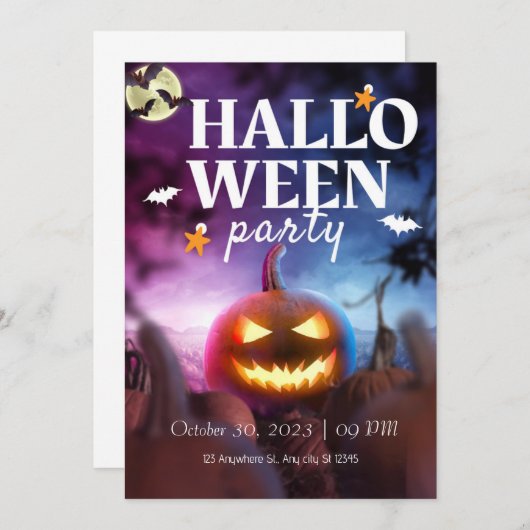 Pumpkin-Party Einladung (Vorne/Hinten)