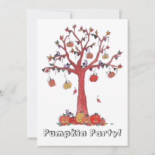 Pumpkin Party, Halloween-Party Einladung (Vorderseite)