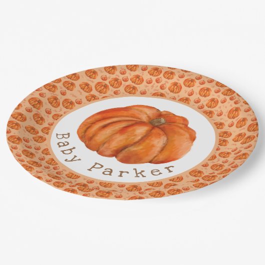 Pumpkin-Party Pappteller (Schrägansicht)