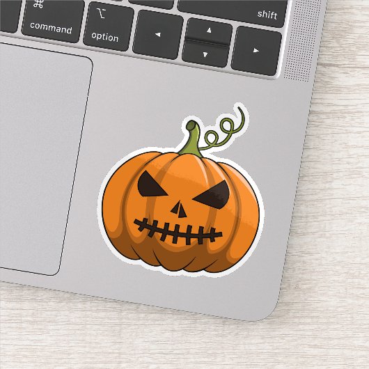 Pumpkin-Party-Sticker - Halloween-Jack-o'-Lantern Aufkleber (Detail)