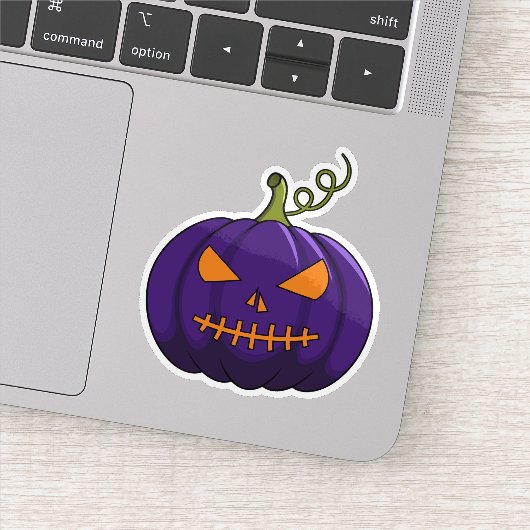 Pumpkin-Party-Sticker - Halloween-Jack-o'-Lantern Aufkleber (Detail)
