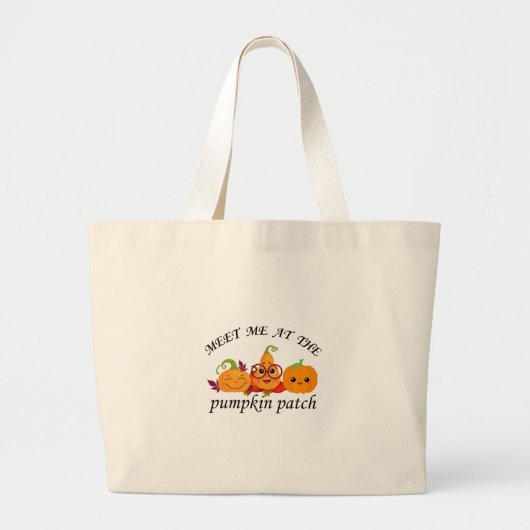 Pumpkin Patch Adventures: Herbst T-Shirt Jumbo Stoffbeutel (Vorne)