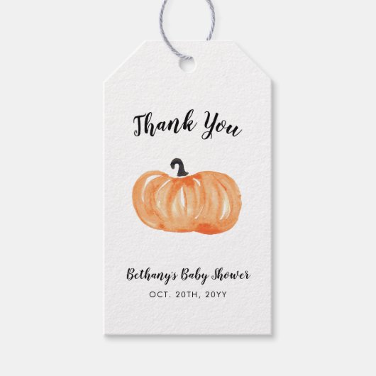 Pumpkin Patch Baby Dusche Geschenkanhänger (Vorderseite)
