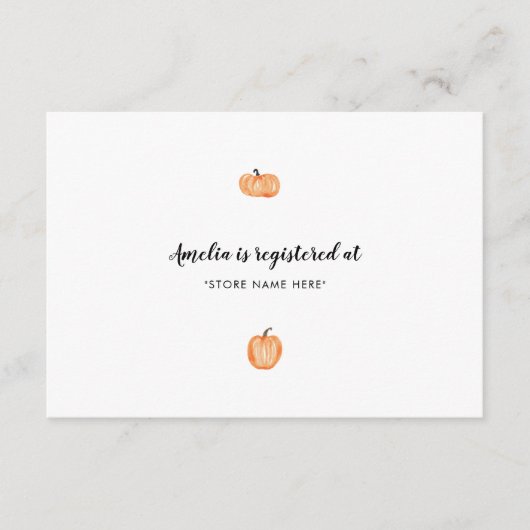 Pumpkin Patch Baby Shower Insert (Vorderseite)