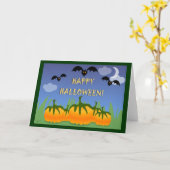 Pumpkin Patch Bats Halloween Card Karte (Gelbe Blume)