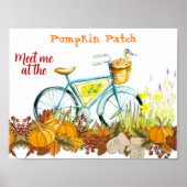 Pumpkin Patch Bauernhof Herbstfarben Fahrrad fahre Poster (Vorne)