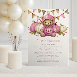 Pumpkin Patch Bear Baby Shower Einladung