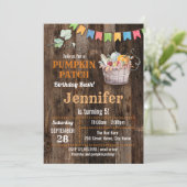 Pumpkin Patch Birthday Bash Einladung (Stehend Vorderseite)