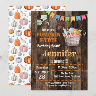 Pumpkin Patch Birthday Bash Einladung