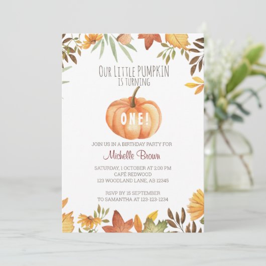 Pumpkin Patch Birthday Einladung (Stehend Vorderseite)