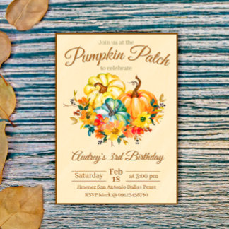 Pumpkin Patch Birthday Einladung