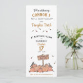 Pumpkin Patch Birthday Einladung (Stehend Vorderseite)