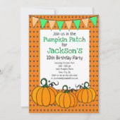 Pumpkin Patch Birthday Party Einladung (Vorderseite)
