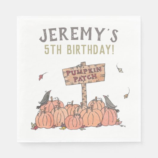 Pumpkin Patch Birthday Serviette (Vorderseite)