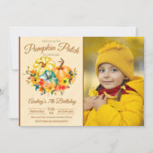 Pumpkin Patch Birthday with Photo Einladung (Vorderseite)