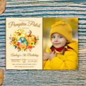 Pumpkin Patch Birthday with Photo Einladung
