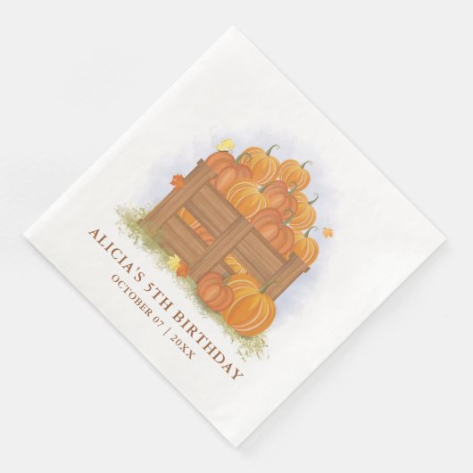 Pumpkin Patch Butterfly Herbstlaubs Geburtstag Serviette (Ecke)