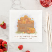 Pumpkin Patch Butterfly Herbstlaubs Geburtstag Serviette (Beispiel)