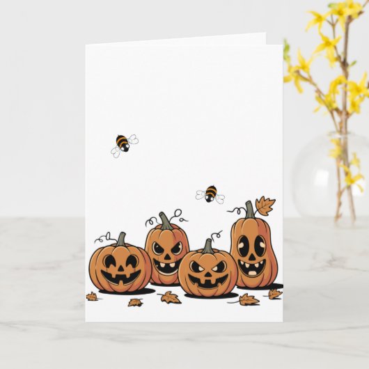 Pumpkin Patch Buzz – Busy Busy Bee Halloween Card Karte (Gelbe Blume)