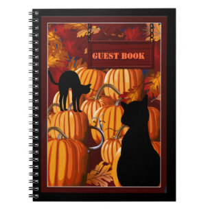 Pumpkin Patch Cats Halloween-Party Gästebuch Notizblock