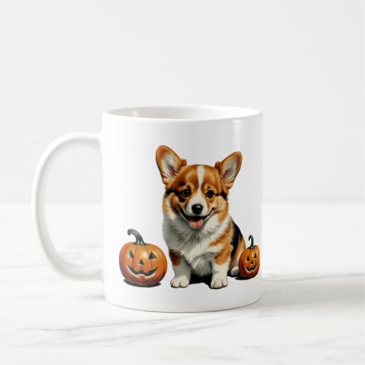 Pumpkin Patch Corgi Kaffeetasse (Links)