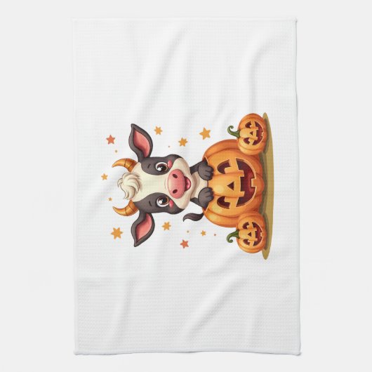 Pumpkin Patch Cow Geschirrtuch (Vertikal)