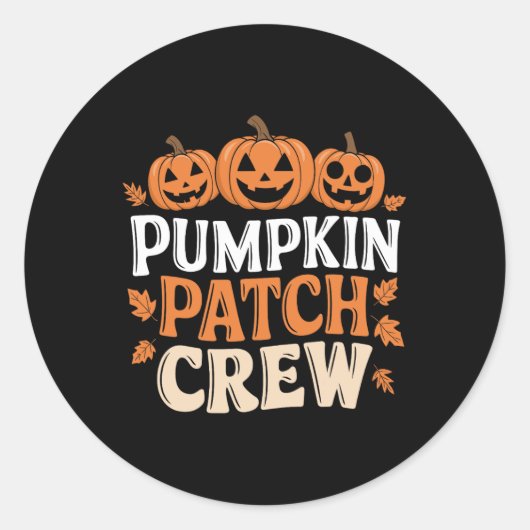 Pumpkin Patch Crew Funny Pumpkin Patch Squad Danke Runder Aufkleber (Vorderseite)