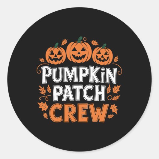 Pumpkin Patch Crew Funny Pumpkin Patch Squad Danke Runder Aufkleber (Vorderseite)