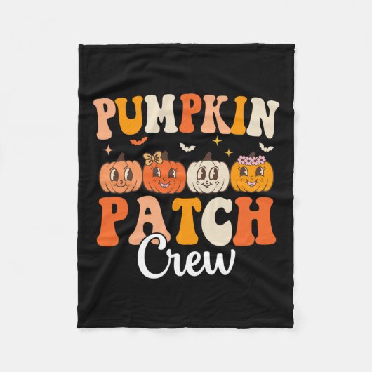 Pumpkin Patch Crew Matching Family Groovy Fall Hal Fleecedecke (Vorderseite)