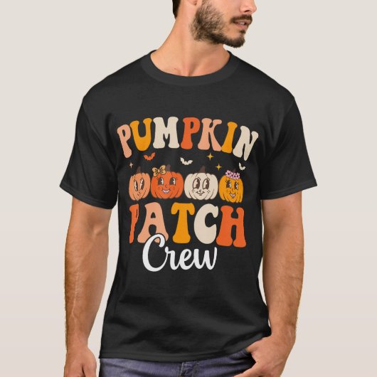 Pumpkin Patch Crew Matching Family Groovy Fall T-Shirt (Vorderseite)