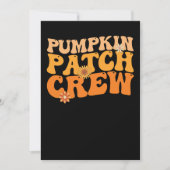 Pumpkin Patch Crew Retro Groovy Herbst Herbst Einladung (Vorderseite)