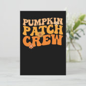 Pumpkin Patch Crew Retro Groovy Herbst Herbst Einladung (Stehend Vorderseite)