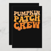 Pumpkin Patch Crew Retro Groovy Herbst Herbst Einladung (Vorne/Hinten)