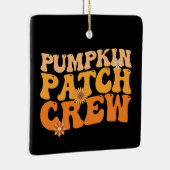 Pumpkin Patch Crew Retro Groovy Herbst Herbst Keramikornament (Rechts)