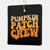Pumpkin Patch Crew Retro Groovy Herbst Herbst Keramikornament (Links)