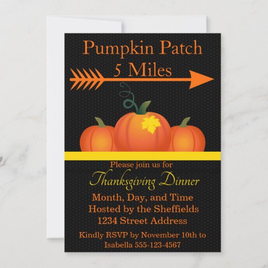 Pumpkin Patch Einladung (Vorderseite)