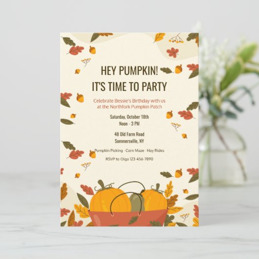 Pumpkin Patch  Einladung (Stehend Vorderseite)