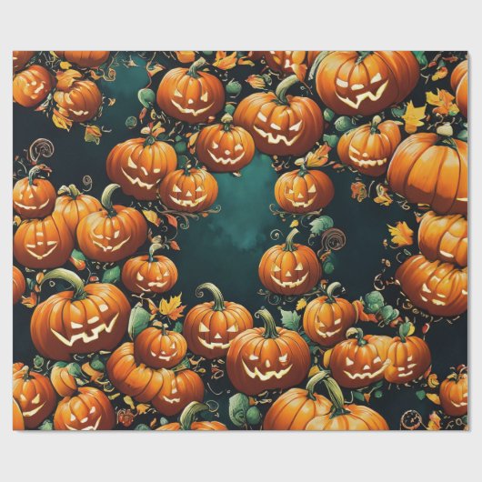 Pumpkin Patch Extravaganza Wrapping Paper Geschenkpapier (Flach)